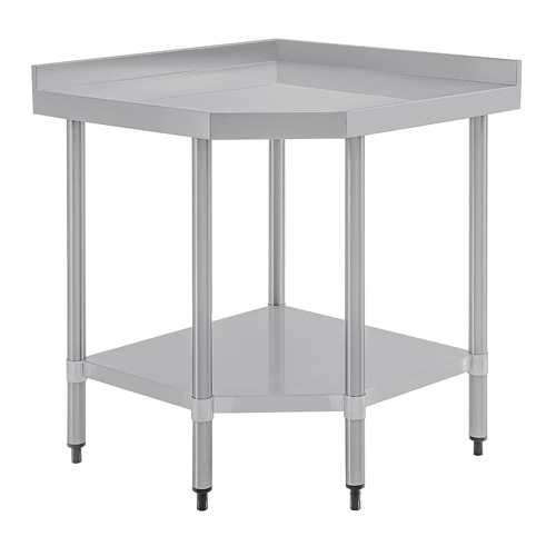 Vogue Stainless Steel Corner Table 800x600x960mm - CB907