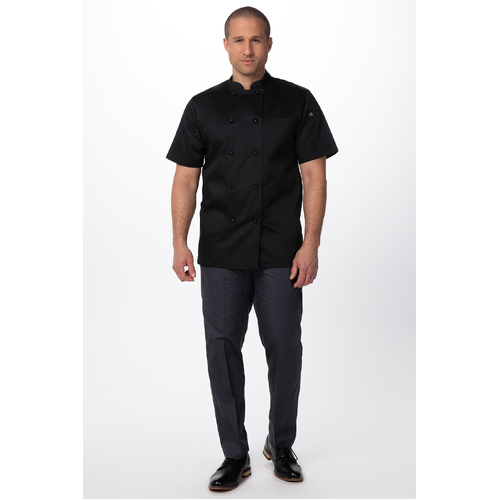 Chef Works Canberra Black Basic Chef Jacket - CBBS - CBBS