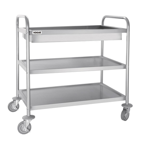 Vogue Deep Tray Clearing Trolley 3 Tier 940x855x535mm - CC365