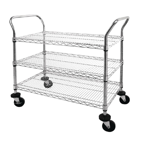 Vogue 3 tier Chrome Wire Trolley 910x457x960mm - CC432