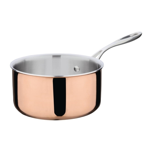 Vogue Induction Tri-Wall Copper Sauce Pan 180mm - CM675