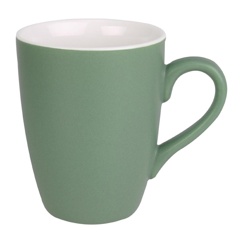 Olympia Matt Pastel Porcelain Mug Green 340ml (Box of 6) - CS044