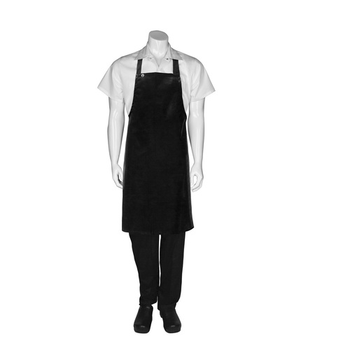 Short PVC Bib Apron - Black - CWPVS-BLK - CWPVS-BLK