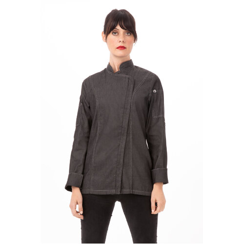 Chef Works Gramercy Denim Chef Jacket - EXWDZ002-BLK - EXWDZ002-BLK