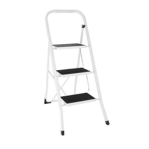 Vogue 3 Tread Folding Step Stool White 1150x460x30mm - F019