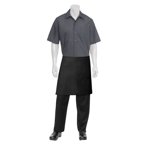 Chef Works Half Black Apron No Pocket - F28NP - F28NP