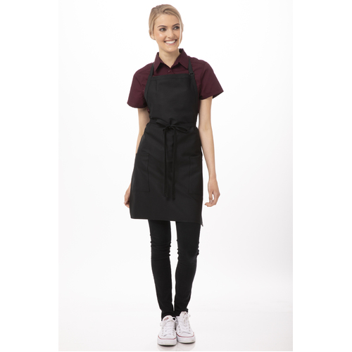 Chef Works Two Patch Pocket Bib Apron - F53 - F53