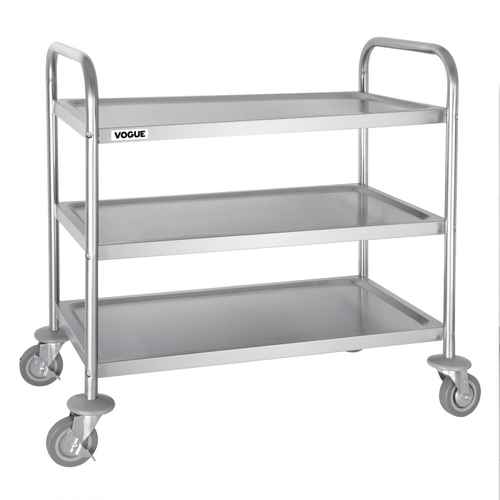 Vogue 3 Tier Clearing Trolley Stainless Steel 810x455x855mm - F994