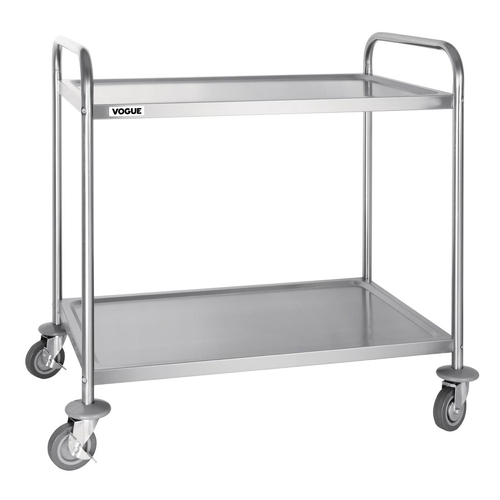 Vogue 2 Tier Clearing Trolley Stainless Steel 860x535x930mm - F998