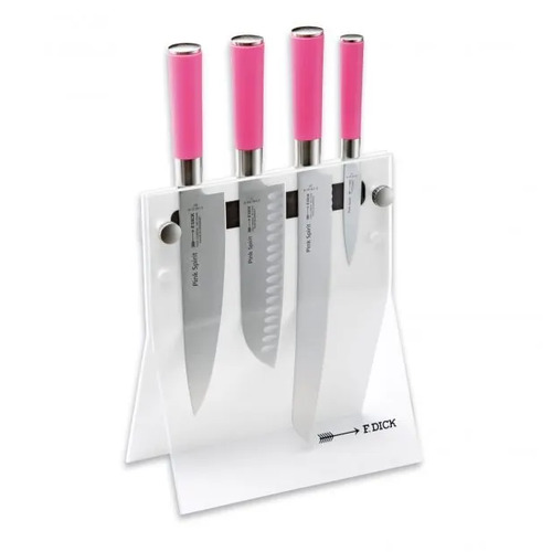 F.Dick Pink Spirit Knife Block 4 Knives White w/Magnetic Band - FD-81772-000-05-79