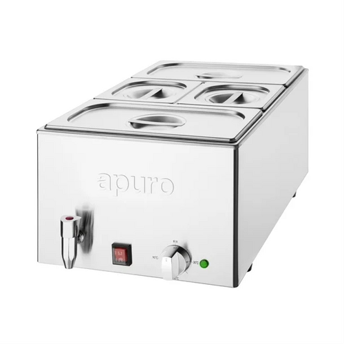 Apuro FT692-A Bain-Marie with Tap & Pans 2x GN 1/3 2x GN 1/6 - FT692-A