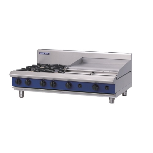 Blue Seal G518B-B - 4 Burner Gas Cooktop + 600mm Griddle - Bench Model - G518B-B