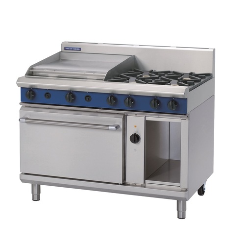 Blue Seal GE58B - 4 Burner Gas Cooktop + 600mm Griddle with Electric Convection Oven - GE58B