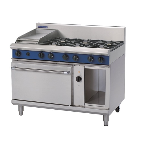 Blue Seal GE58C - 6 Burner Gas Cooktop + 300mm Griddle with Electric Convection Oven - GE58C