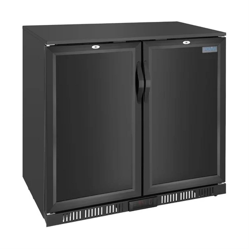 Polar GE998-A G-Series Back Bar Cooler with Double Solid Hinged Doors Black - 850mm - GE998-A