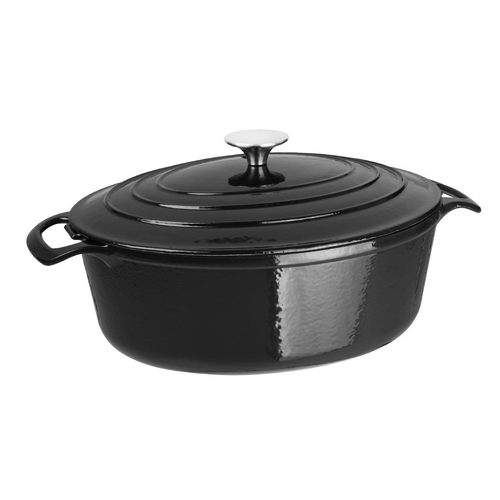 Vogue Oval Casserole Black 295x243mm 5Ltr - GH306