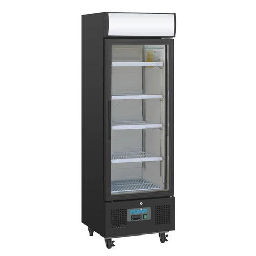 Polar GH426-A G-Series Upright Display Fridge Black - 218Ltr - GH426-A