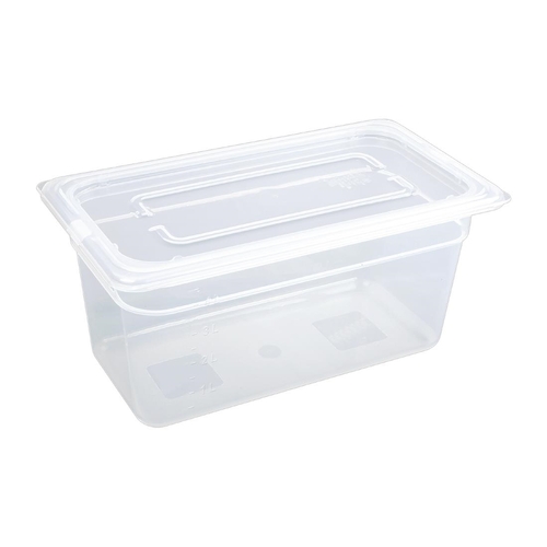 Vogue Polypropylene 1/3 Gastronorm Tray 150mm 5.3Ltr (Box of 4) - GJ520