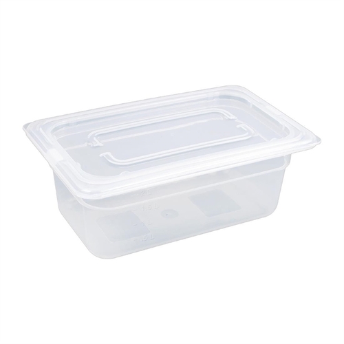 Vogue Polypropylene 1/4 Gastronorm Tray 100mm 2.5Ltr (Box of 4) - GJ523