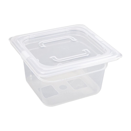 Vogue Polypropylene 1/6 Gastronorm Tray 100mm 1.5Ltr (Box of 4) - GJ526