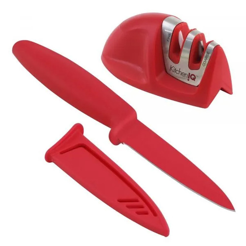 KitchenIQ Edge Grip Quick Prep, Knife & Sharpener Set - KIQ50526