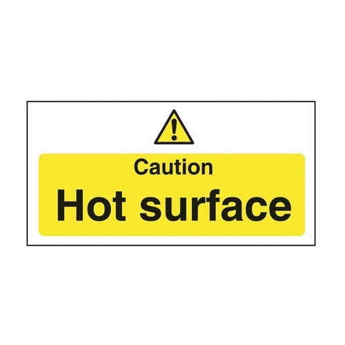 Vogue Caution Hot Surface Sign 100x200mm (Self-Adhesive) - L848