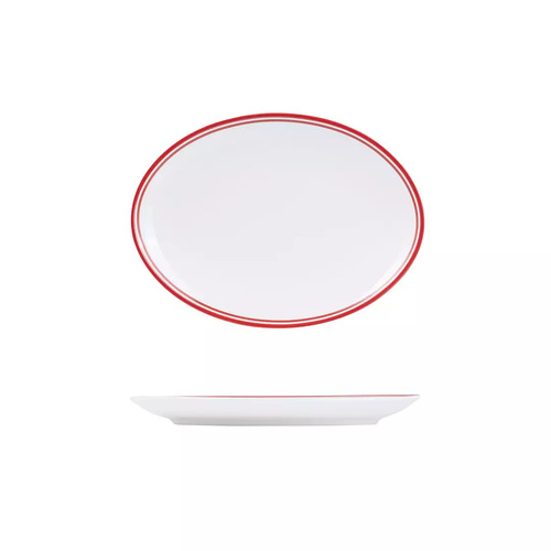 RAK Nano Cru Oval Coupe Plate 260x190mm - Red (Box of 12) - NOP26-R