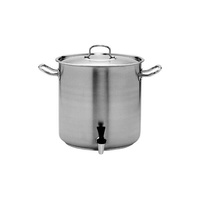 Pujadas Stockpot With Tap 350x350mm / 33.6Lt 18/10 Stainless Steel  - P248-035