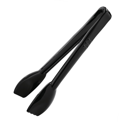 Vogue Kristallon Food Tongs 230mm Black - P786