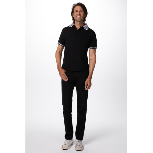 Chef Works Traditional Black Polo Shirt - PCHB - PCHB