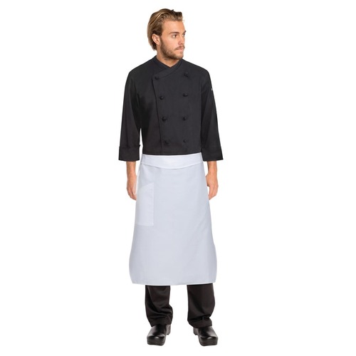 Chef Works White Tapered Apron w/ Flap - PCTA - PCTA