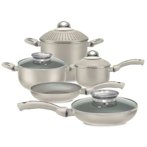 Pensofal 2 Frypans, PastasiBaby/Family, Saucepan, GlassLids - Pearl White (9pc Set) - PEN-6317A