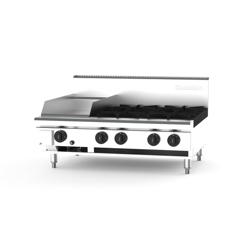 Goldstein PFB12G4-X - 4 Burner Gas Cooktop with 305mm Griddle - PFB12G4-X