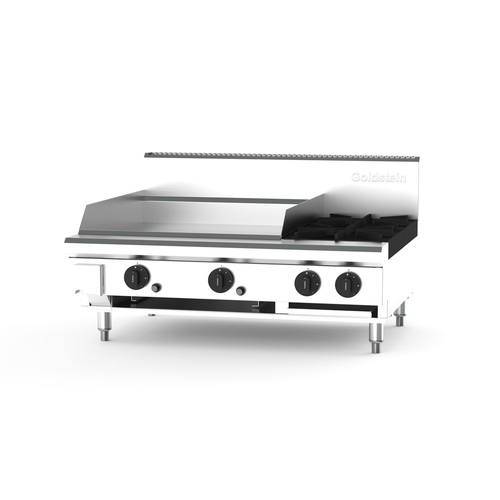 Goldstein PFB24G2-X - 2 Burner Gas Cooktop with 610mm Griddle - PFB24G2-X