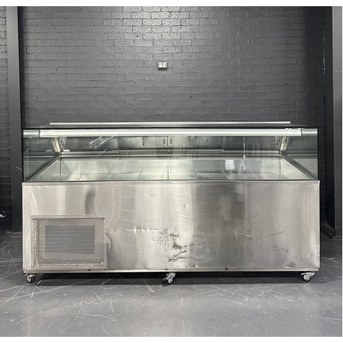 Pre-Owned Custom Made Square Glass Cold Food Display 2500mm  - PO-1529