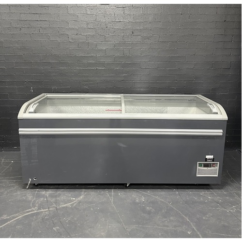 Pre-Owned Coolssmann ZDS200PW - Supermarket Curved Glass Chest Freezer  - PO-1611