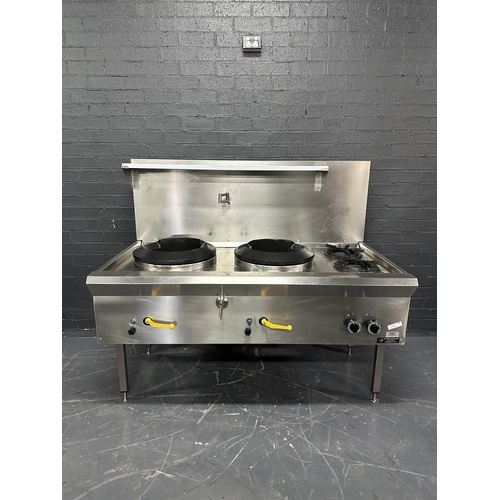 Pre-Owned Luus WF-2C2B - 2 Hole Gas Wok with 2 Side Burners - PO-1654