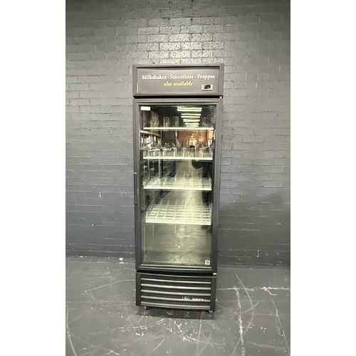 Pre-Owned True GDM-23-HC-LD - Single Door Glass Upright Fridge - Black - PO-1708