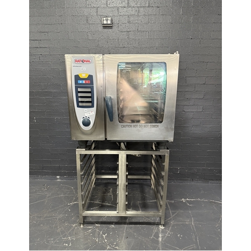 Pre-Owned Rational SCC61 - 6 Tray Electric Combi Oven on Stand - PO-1725