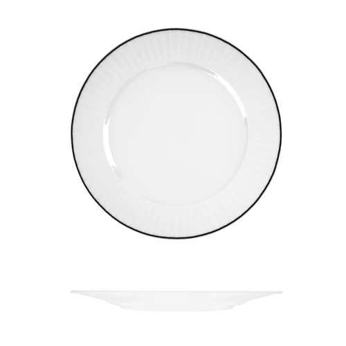 RAK Porcelain Harriette Round Plate Wide Rim 240mm(Box of 12) - RHRP24-BK