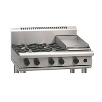 Waldorf RN8603G-B - 4 Burner Gas Cooktop + 300mm Griddle - Bench Model - RN8603G-B