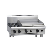 Waldorf RN8606G-B - 2 Burner Cooktop + 600mm Griddle Plate - Bench Model - RN8606G-B