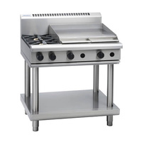 Waldorf RN8606G-LS - 2 Burner Cooktop + 600mm Griddle Plate with Leg Stand - RN8606G-LS