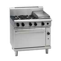 Waldorf RN8613GC - 4 Burner Gas Cooktop + 300mm Griddle with Gas Convection Oven - RN8613GC