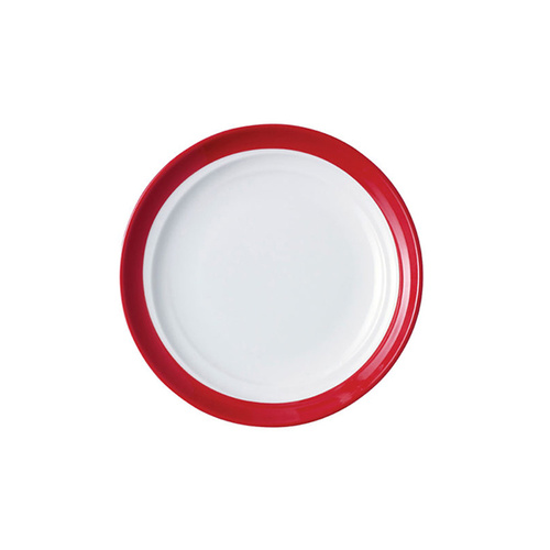 Royal Porcelain Maxadura Resonate Round Plate Coupe 165mm - Red Inner Band (Box of 24) - RPM9505RED