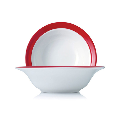 Royal Porcelain Maxadura Resonate Sweet/Fruit Bowl 170x50mm 300ml - Red Band (Box of 12) - RPM9514RED