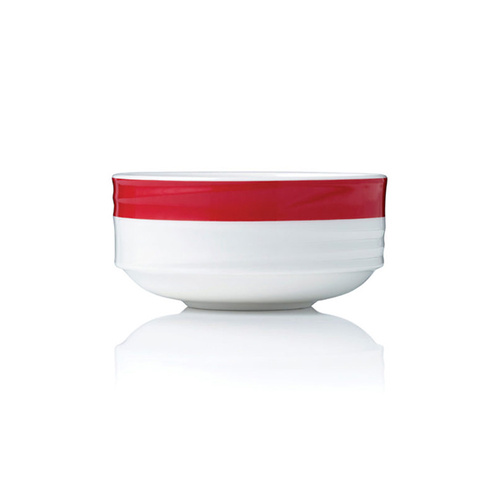 Royal Porcelain Maxadura Resonate  Stackable Bowl Red Band 110x55mm 270ml (Box of 12) - RPM9515RED