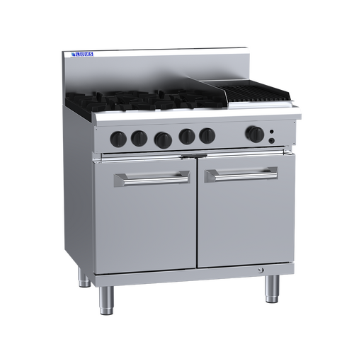 Luus RS-4B3C - 4 Open Burners + 300mm Chargrill with Oven - RS-4B3C