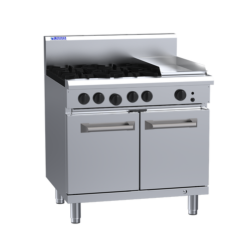 Luus RS-4B3P - 4 Open Burners + 300mm Griddle with Oven - RS-4B3P