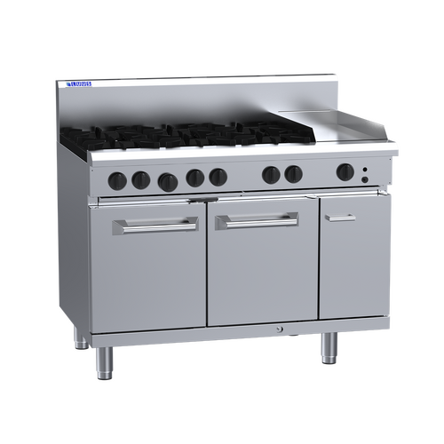 Luus RS-6B3P - 6 Open Burners + 300mm Griddle with Oven - RS-6B3P